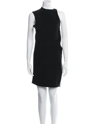 Pre-owned Rabanne Mock Neck Mini Dress In Black