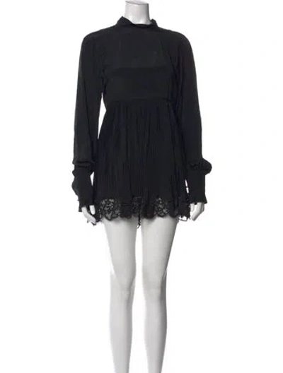 Pre-owned Rabanne Mock Neck Mini Dress In Black