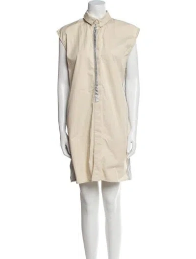 Pre-owned Rabanne Mock Neck Mini Dress In Neutral