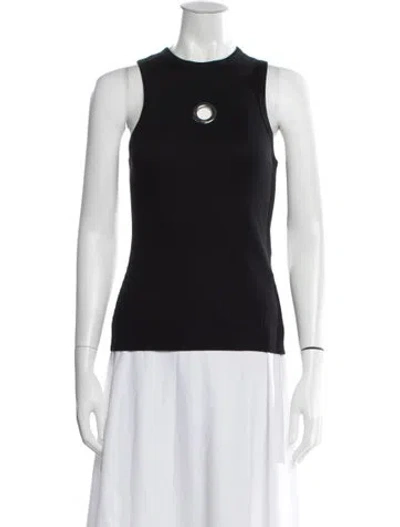 Pre-owned Rabanne Mock Neck Sleeveless Top In Black