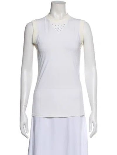 Pre-owned Rabanne Mock Neck Sleeveless Top In White