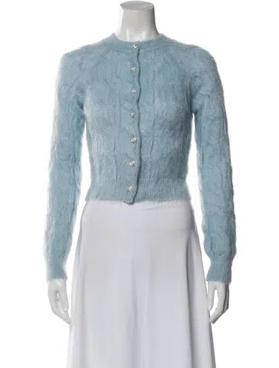 Pre-owned Rabanne Mohair Crew Neck Sweater In Blue