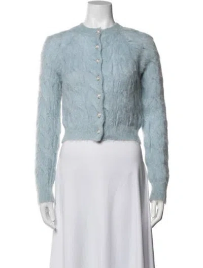 Pre-owned Rabanne Mohair Patterned Sweater In Blue
