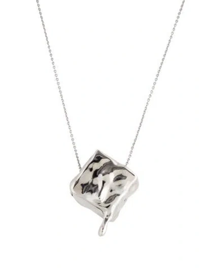 Pre-owned Rabanne Molten Cube Pendant Necklace, 24.5" In Multi