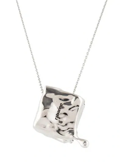 Pre-owned Rabanne Molten Cube Pendant Necklace, 24.75" In Multi