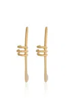 Rabanne Mono Brass Earcuff In Gold