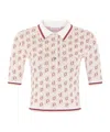 Rabanne Monogram-jacquard Short-sleeve Top In White