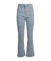 Rabanne Monogram-pattern Flared Jeans In Gray
