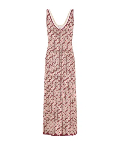 Rabanne Monogram-pattern Scoop-neck Dress In Nude