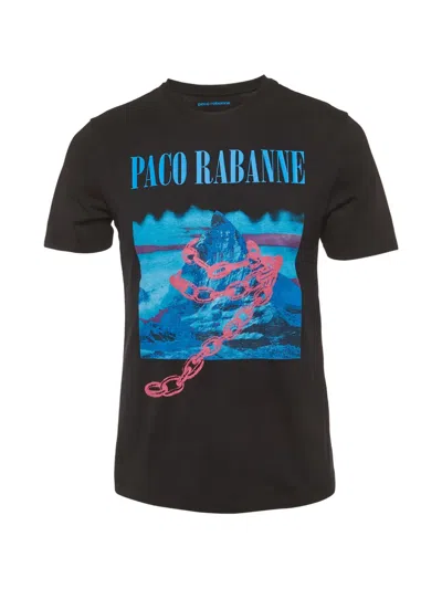 Pre-owned Rabanne Montagne-print T-shirt In Black