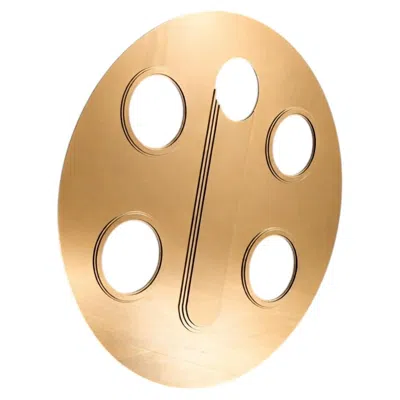 Pre-owned Rabanne Monumental Postmodern Circular Mirror In Bronze Acrylic With Oculi Motif, 1980s In Sand