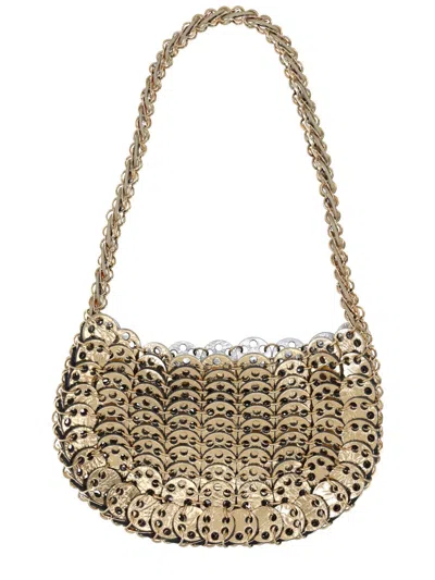 Rabanne Moon Flip Crescent Metallic Bag In Gold