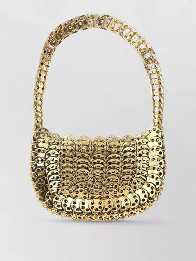 Rabanne Moon Flip Reversible Chainmail Mini Shoulder Bag In Gold