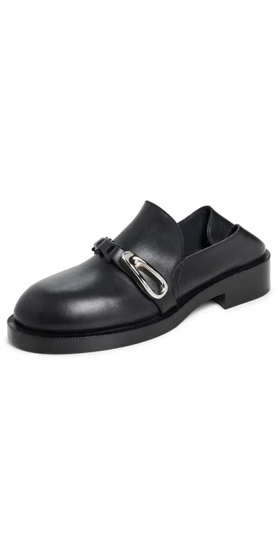 RABANNE MULES IN SMOOTH LEATHER BLACK