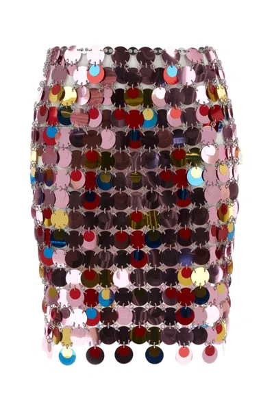 RABANNE MULTICOLOR MAXI SEQUINS SKIRT