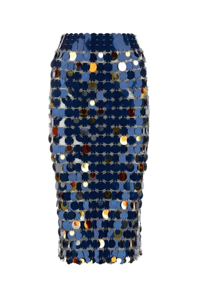 RABANNE MULTICOLOR MAXI SEQUINS SKIRT