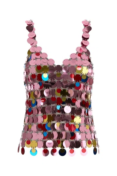 Rabanne The Iconic Sparkle Discs Tops In Multi