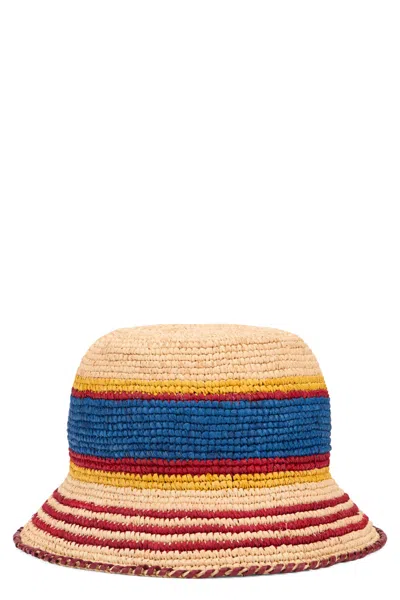 Rabanne Multicolor Stripes Bucket Hat In Yellow