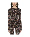 Rabanne Multicolored Pattern Printed Long-sleeved T-shirt In Black