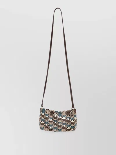 Rabanne Na Leather Clutch Bag In Brown