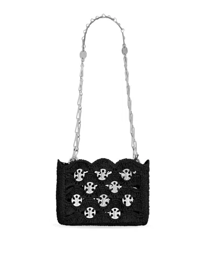 RABANNE NANO 1969 BAG IN EMBROIDERED RAFFIA