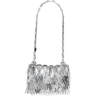Rabanne Nano 1969 Paillette Shoulder Bag In Silver