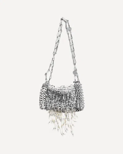 Rabanne Nano 1969 Pearl Fringe Shoulder Bag In Silver