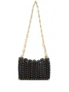 Rabanne 1969 Nano Shoulder Bag Made Of 153 Black Calf In Black / Gold