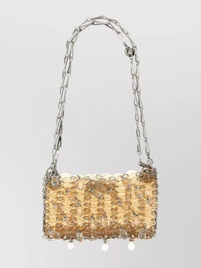 Rabanne Nano Crystal Resin Shoulder Bag With Chain