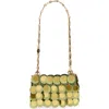 Rabanne Nano Kaki Sparkle Shoulder Bag