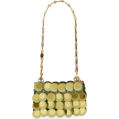 Rabanne Nano Kaki Sparkle Shoulder Bag