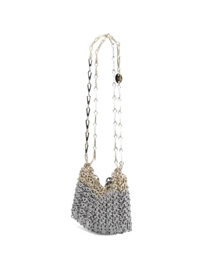 Rabanne Nano Skyline Shoulder Bag In Silver