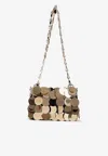 Rabanne Nano Sparkle Discs Shoulder Bag In Gold