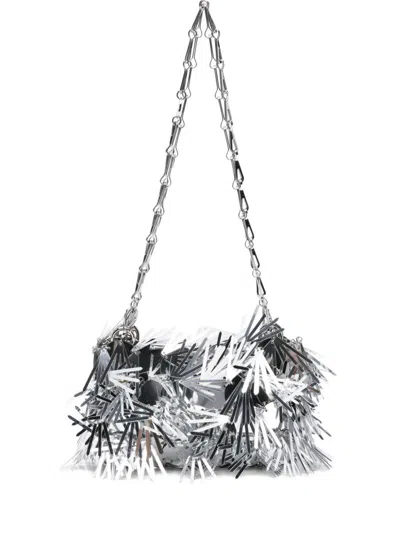 Rabanne Nano Sparkle Handbag In Silver