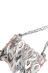 Rabanne Nano Sparkle Leave Shoulder Bag In Silver