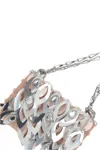 Rabanne Nano Sparkle Leave Shoulder Bag In Silver