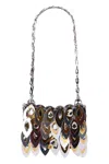 Rabanne Nano Sparkle Leave Shoulder Bag In Silver