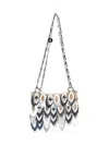 Rabanne Nano Sparkle Leaves Shoulder Bag In Pink