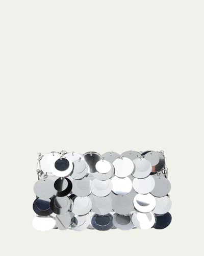 Rabanne Nano Sparkle Sequins Shoulder Bag In Red