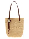 Rabanne Woven Raffia Tote Bag In Brown