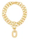 Rabanne Collana Doppia In Ottone Con Pendente In Gold