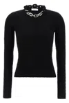 Rabanne Chain-collar Wool-cashmere Sweater In Black