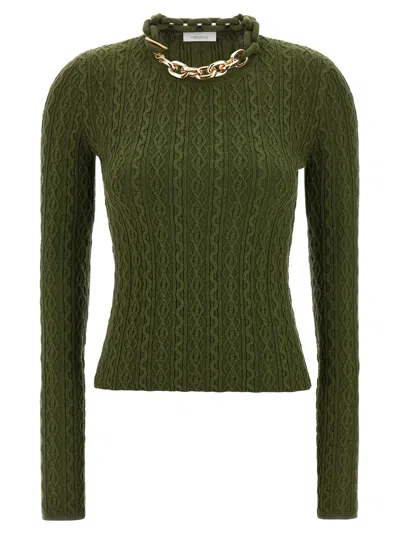 Rabanne Necklace Sweater In Green