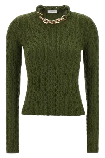 Rabanne Necklace Sweater In Green