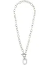 Rabanne Silver Toggle Chain Pendant Necklace In Grey