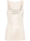 Rabanne Bead-embellished Knitted Top In Neutrals