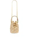 Rabanne Beige Shoulder Bag With Removable Shoulder Strap In Raphia Woman