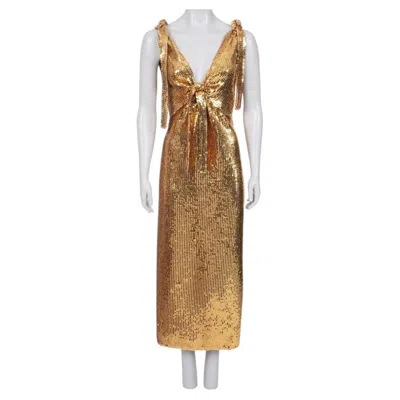 Pre-owned Rabanne Nwot Paco  Gold Sequin Dress - Size 36/s In Brown
