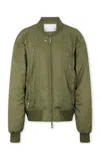 Rabanne Nylon Bomber Jacket In Green