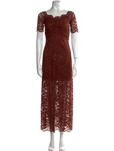 Pre-owned Rabanne Nylon Long Dress W/ Tags In Brown